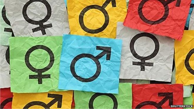 Цветные бумажные заметки с гендерными символами