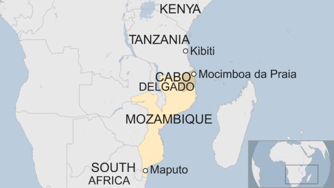 Карта Мозамбика