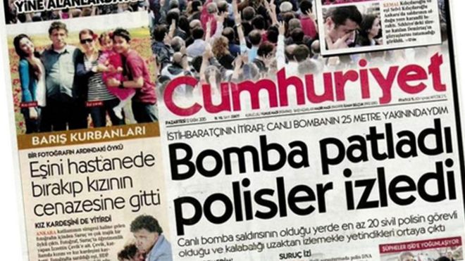 Турецкая газета Cumhuriyet