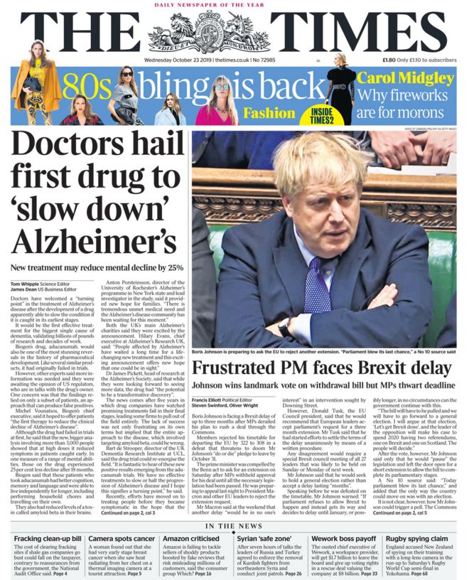 The Times front page