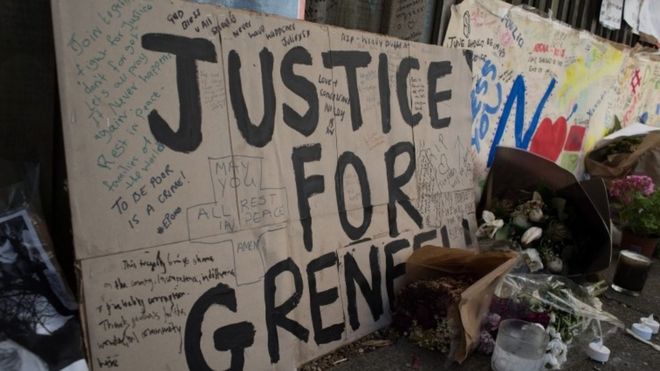 Memorial wall for Grenfell Tower