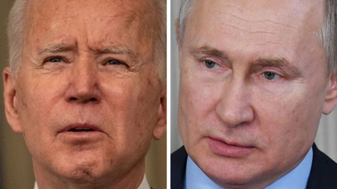 Joe Biden (left) and Vladimir Putin (composite image)
