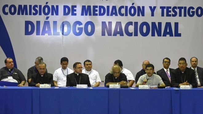 Peace talks in Managua, Nicaragua. Photo: 15 June 2018