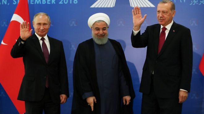 قادة تركيا وإيران وروسيا