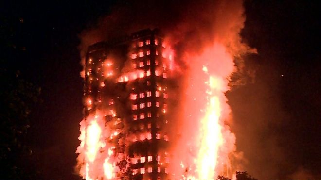 Incendio en edificio de Londres
