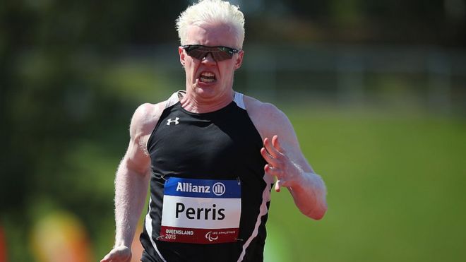 Chad Perris, australien et albinos, l’un des centaines de sportifs aux jeux para-athlétiques de Londres.