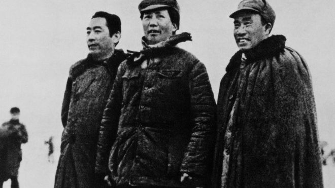 Chu Ân Lai, Mao Trạch Đông và Chu Đức năm 1935