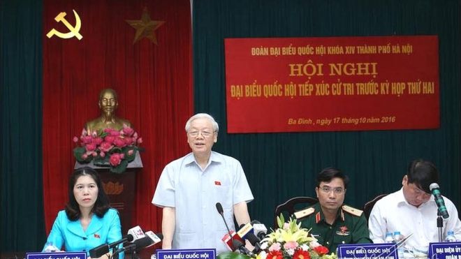 Tổng bí thư Đảng CSVN Nguyễn Phú Trọng tại cuộc tiếp xúc cử tri