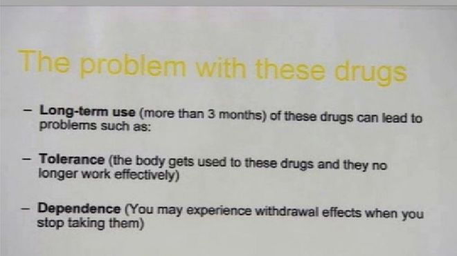 Плакат на операции «Водопад» в Белфасте, предупреждающий об опасности приема лекарств по долгосрочным рецептам