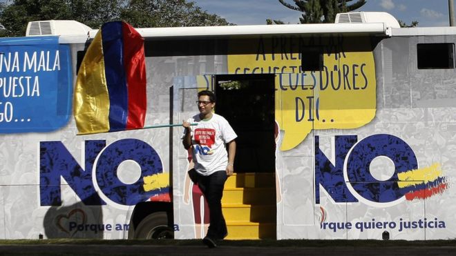 Campaña a favor del "No" en Colombia.