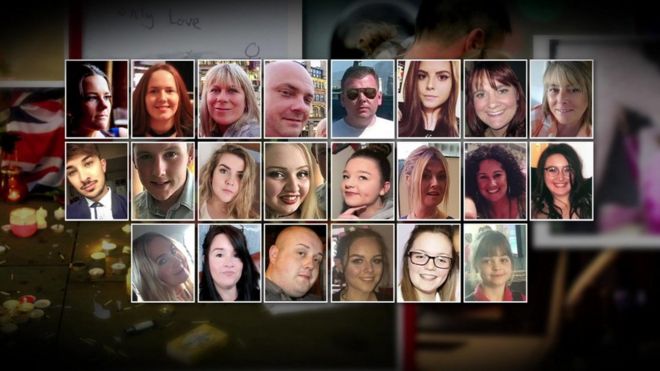 22 жертвы бомбардировки Манчестер Арены