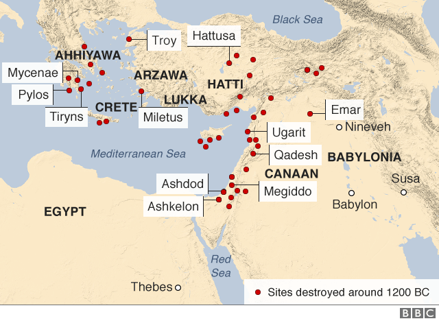 Карта бронзового века восточного Средиземноморья и Ближнего Востока