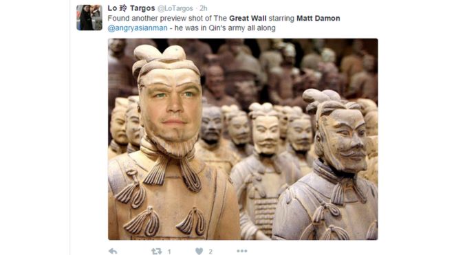 «Нашел еще один предварительный снимок« Великой стены »с Мэттом Дэймоном в главной роли - он все время был в армии Цинь».