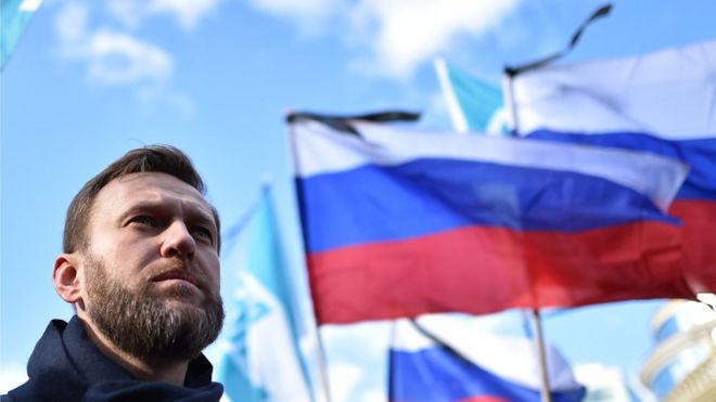 Лидер российской оппозиции и антикоррупционный блогер Алексей Навальный