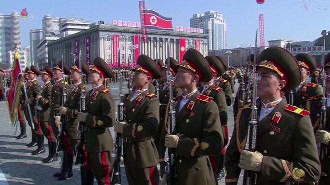 Парад в этом году отмечает 70-летие основания Корейской Народной Армии