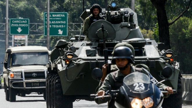 Un operativo militar se desplegó en la zona de El Junquito, a las afueras de Caracas.