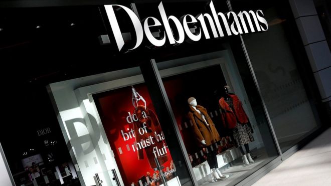 Фронт магазина Debenhams