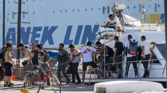 Мигранты прибывают в Кос (18 августа)