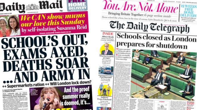 Первые страницы Daily Mail и Telegraph