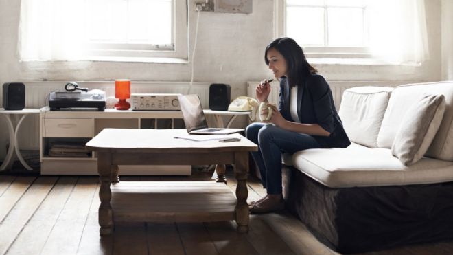 woman sitting in flat