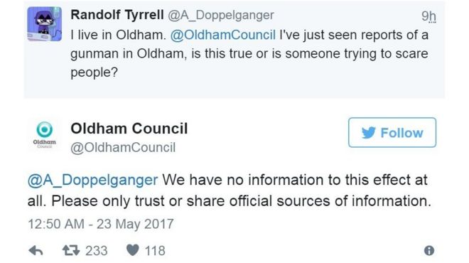 Снимок экрана твита от @OldhamCouncil