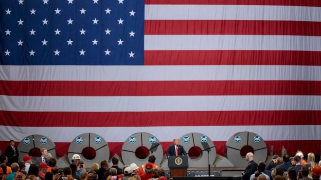 Трамп на заводе U.S. Steel в штате Иллинойс