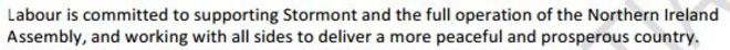 Лейбористы привержены поддержке Stormont и полному функционированию Ассамблеи Северной Ирландии, а также работе со всеми сторонами для создания более мирной и процветающей страны.
