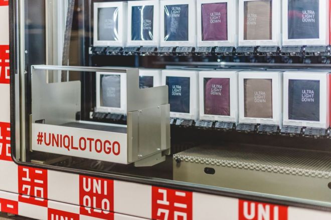 Vending machines stocked with Uniqlo clothing