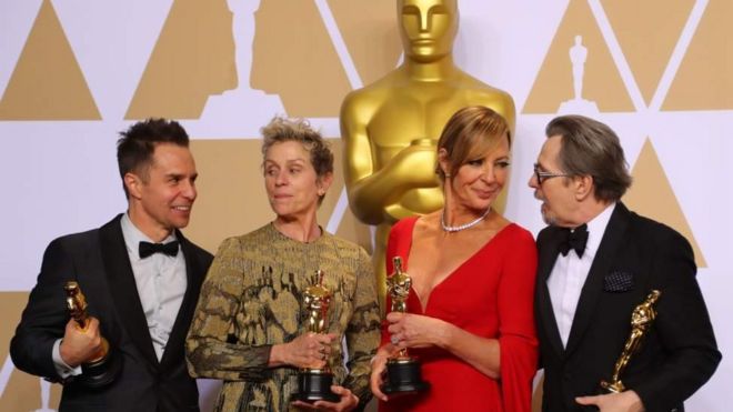 ஆஸ்கார் விருதாளர்கள் சாம் ராக்வெல், ஃபிரான்சிஸ் மெக்டோர்மண்ட், ஆலிசன் ஜேன்னி மற்றும் கேரி ஓல்டுமேன்