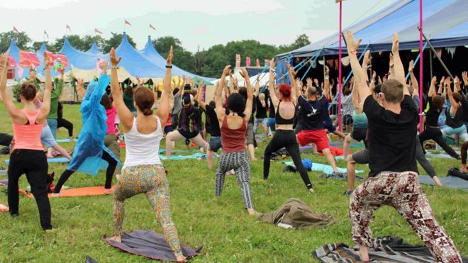 Yoga workshop at Womad