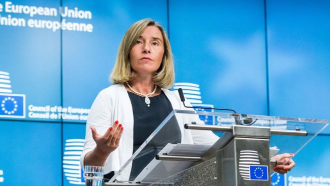 The High Representative of the Union for Foreign Affairs and Security Policy, Federica Mogherini.