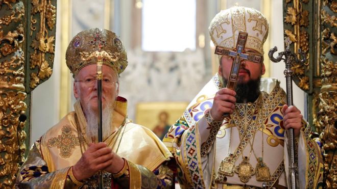 Вселенский патриарх Варфоломей и митрополит Епифаний