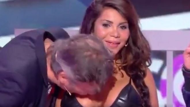 Jean-Michel Maire kisses Soraya on the breast