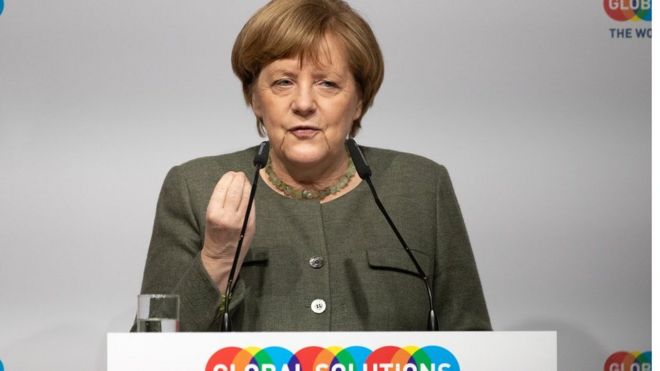Канцлер Германии Ангела Меркель выступает на саммите Global Solutions в Берлине, Германия, 19 марта 2019 года