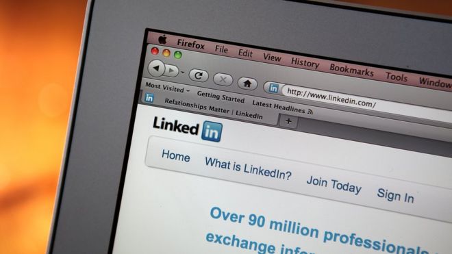 Linkedin shown on a computer screen