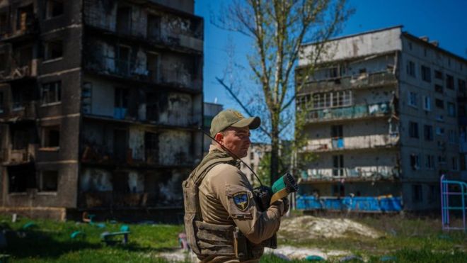 Украинский военный под Бахмутом