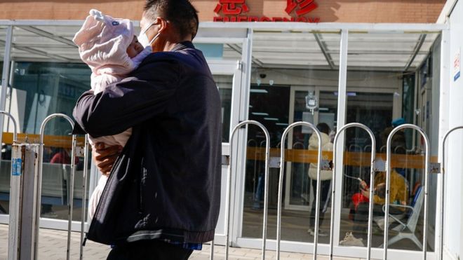 تصاعد أمراض الجهاز التنفسي في جميع أنحاء الصين، بكين. 27 نوفمبر 2023