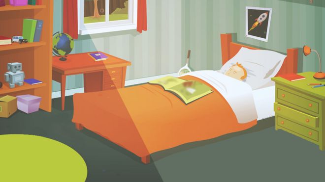 Teenage bedroom illustration