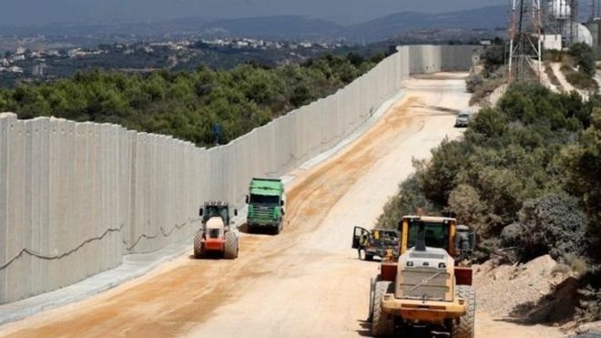 İsrail-Lübnan sınırında inşa edilen duvar