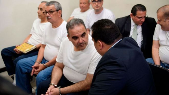 Elías Antonio Saca, expresidente de El Salvador, durante la audiencia donde le condenaron a 10 años por corrupción.