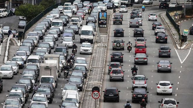 Trânsito pesado em São Paulo
