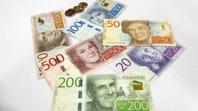 Все шесть новых банкнот шведской кроны