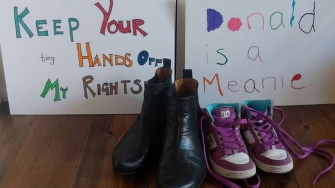 Плакаты для женского марша и обувь