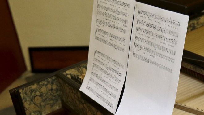Sheet music on stand