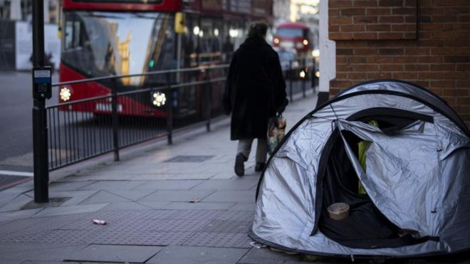 Tent on street in Belgravia, London