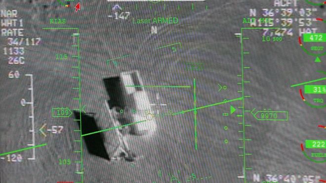 Изображение удара дрона, взятого из дрона