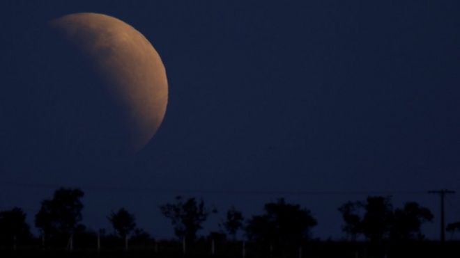 Лунное затмение 16 июля 2019 г., вид из Бразилиа, Бразилия