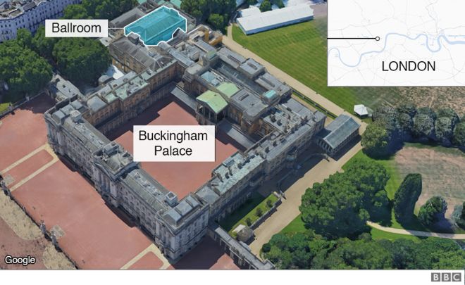 Карта с изображением Букингемского дворца