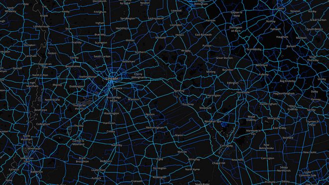 Линкольншир - велосипедные маршруты (от пользователей Strava 2015)