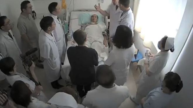 疑似被泄露刘晓波在医院的视频片段